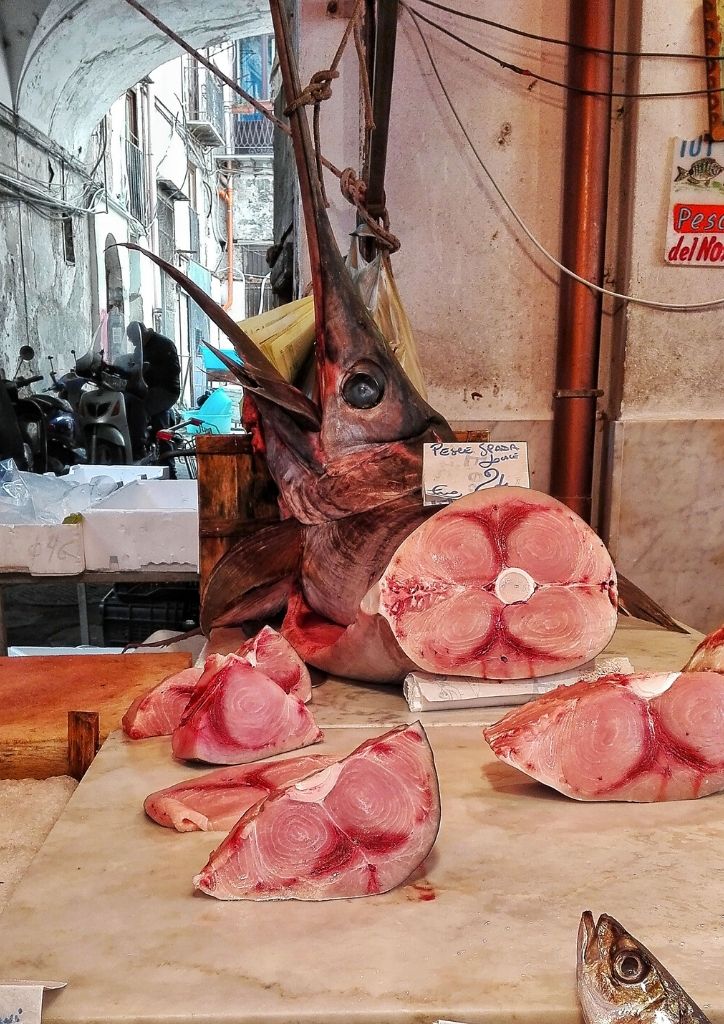 pesce spada al mercato della vucciria