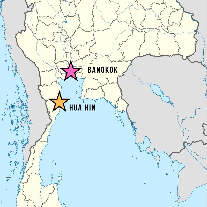Koh Samui su una mappa della Thailandia